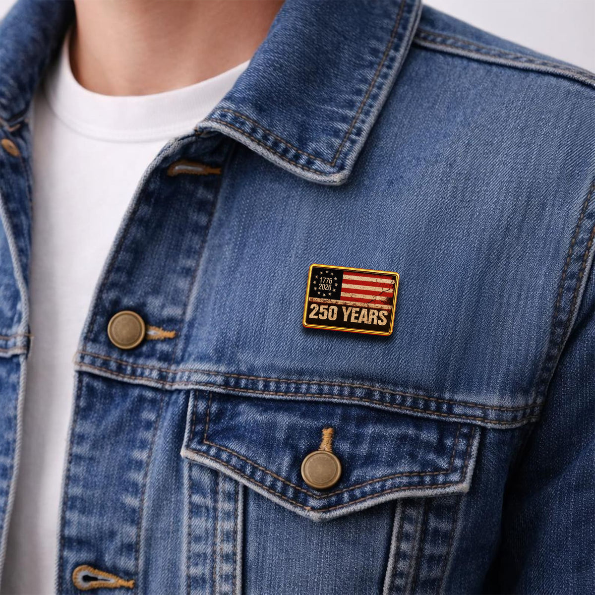 250th Anniversary American Flag 1776-2026 Keepsake Patriotic Lapel Pin LM32 899513