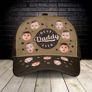 Custom Photo Funny Kid Faces Best Dad Ever - Personalized Photo Classic Cap TH10 892667