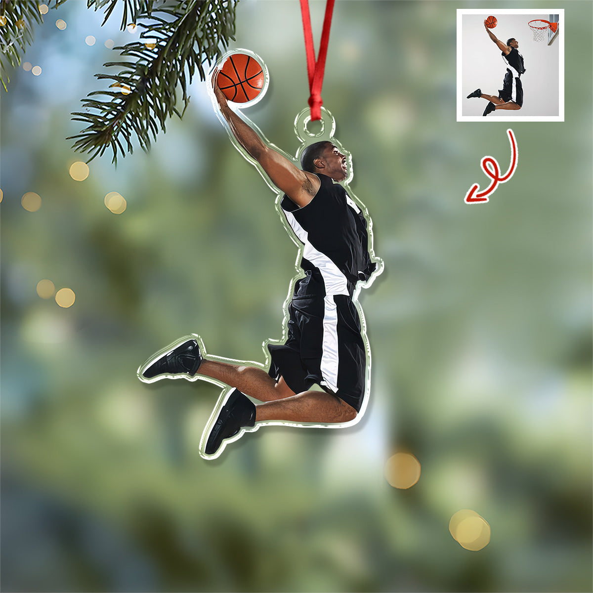Custom Photo Basketball Players Acrylic Ornament Christmas Decorations HA75 897656