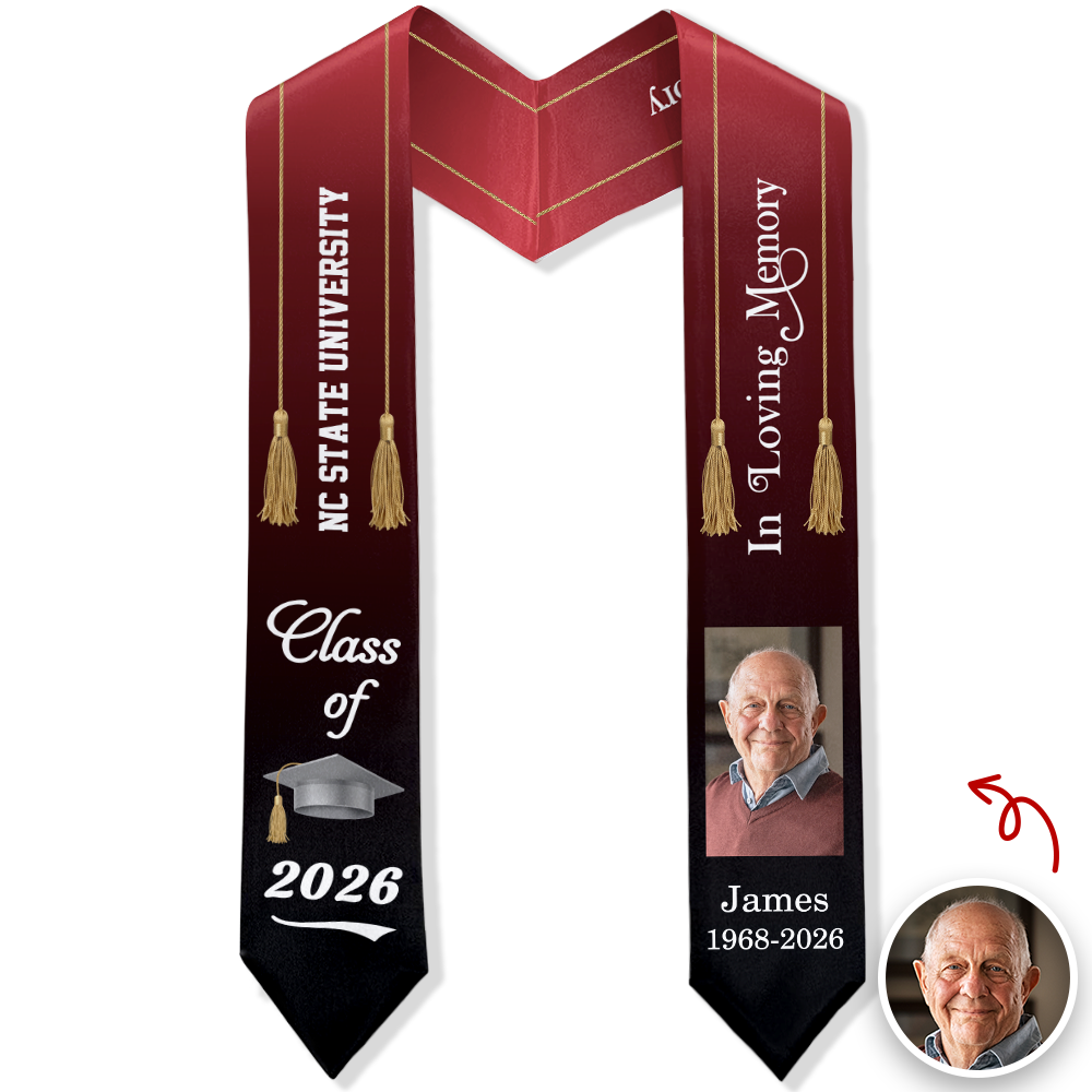Custom Photo Class Of 2026 Forever In My Heart Memorial Stoles TH10 898813