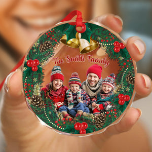 Custom Photo Family Bonds Are Unbreakable Glass Ornament Christmas Gift HA75 897194