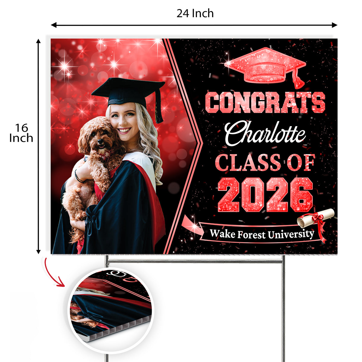 Custom Photo Class of 2026 Yard Sign Graduation Party Decor CH07 899930