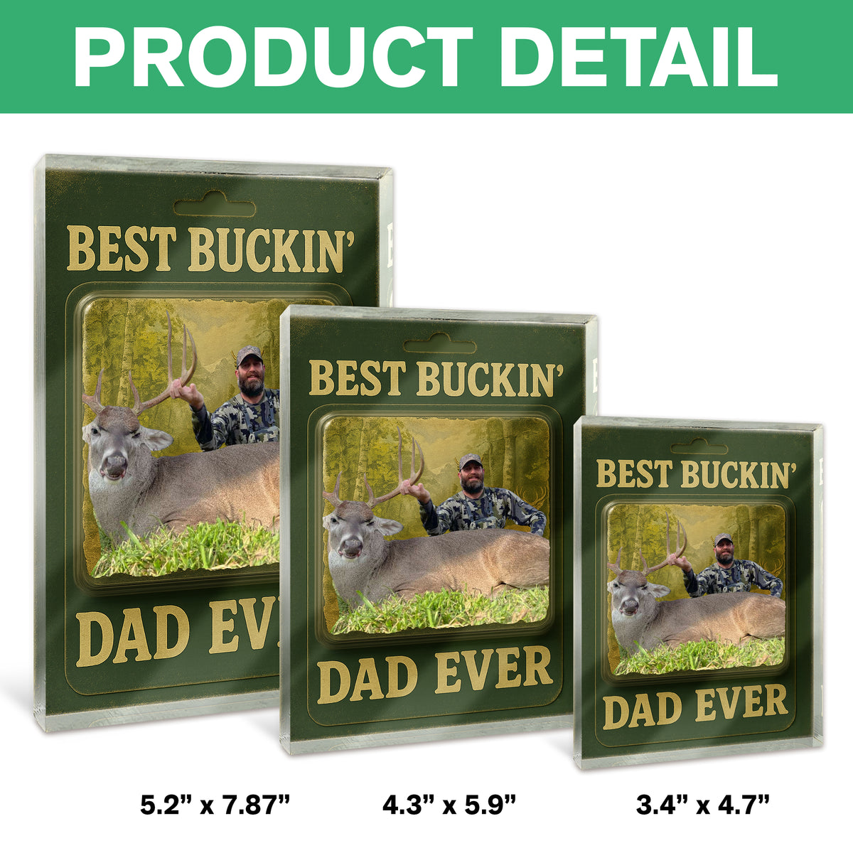 Custom Photo Hunting Dad Buckin Dad Ever Acrylic Block Plaque Gift For Father's Day HO82 893768