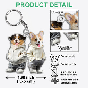 Custom Photo Cute Dog Cat Acrylic Keychain Gift For Dog Cat Pet Lover HA75 891850