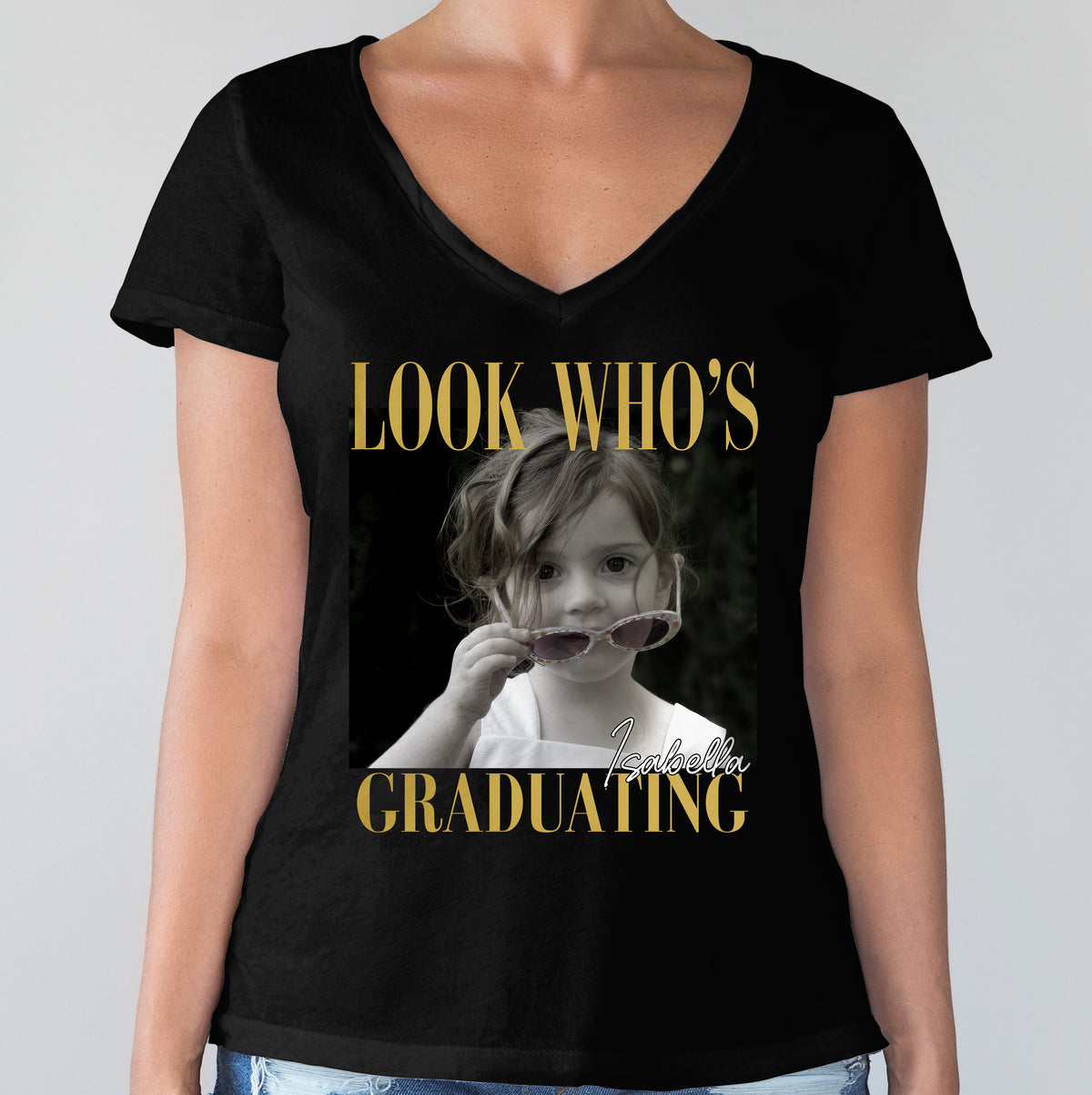 Custom Photo Look Who's Graduating Dark Shirt - Personalized Senior Gift LM32 669613