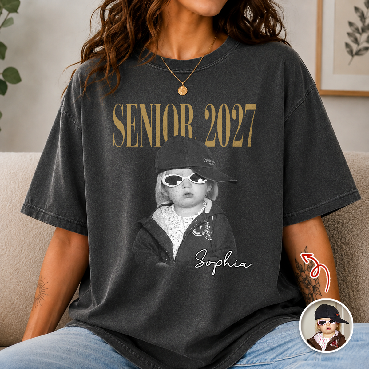 Personalized Photo Senior 2027 Vintage Comfort Shirt Back To School Gift HA75 922044