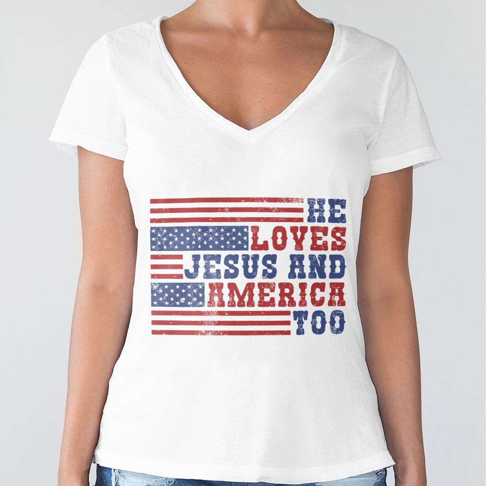 Personalised She Loves Jesus And America Too Bright Shirt LM32 897943