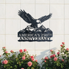 America’s 250th Anniversary Metal Sign, Patriotic Eagle and Mountain Silhouette, USA Semiquincentennial Wall Decor HO82 901148