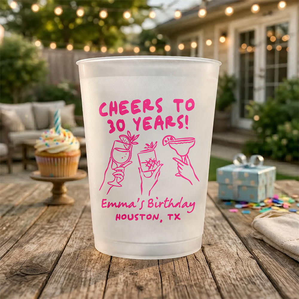 Custom Name Cheers to Age Years Birthday Cups - Personalized Party Decor HA75 921202