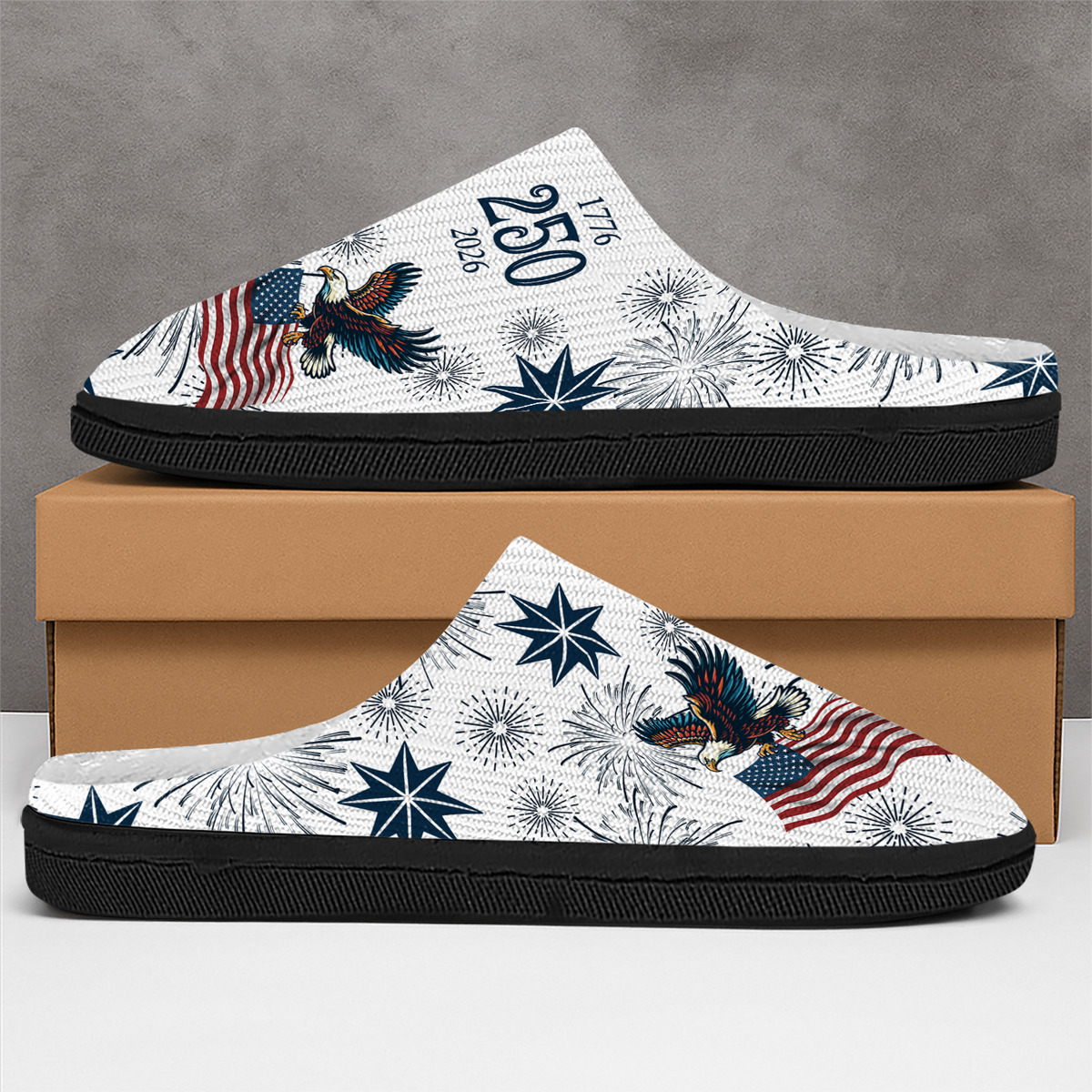 Personalized USA 250 Anniversary Eagle 1776-2026 Slippers HA75 919076