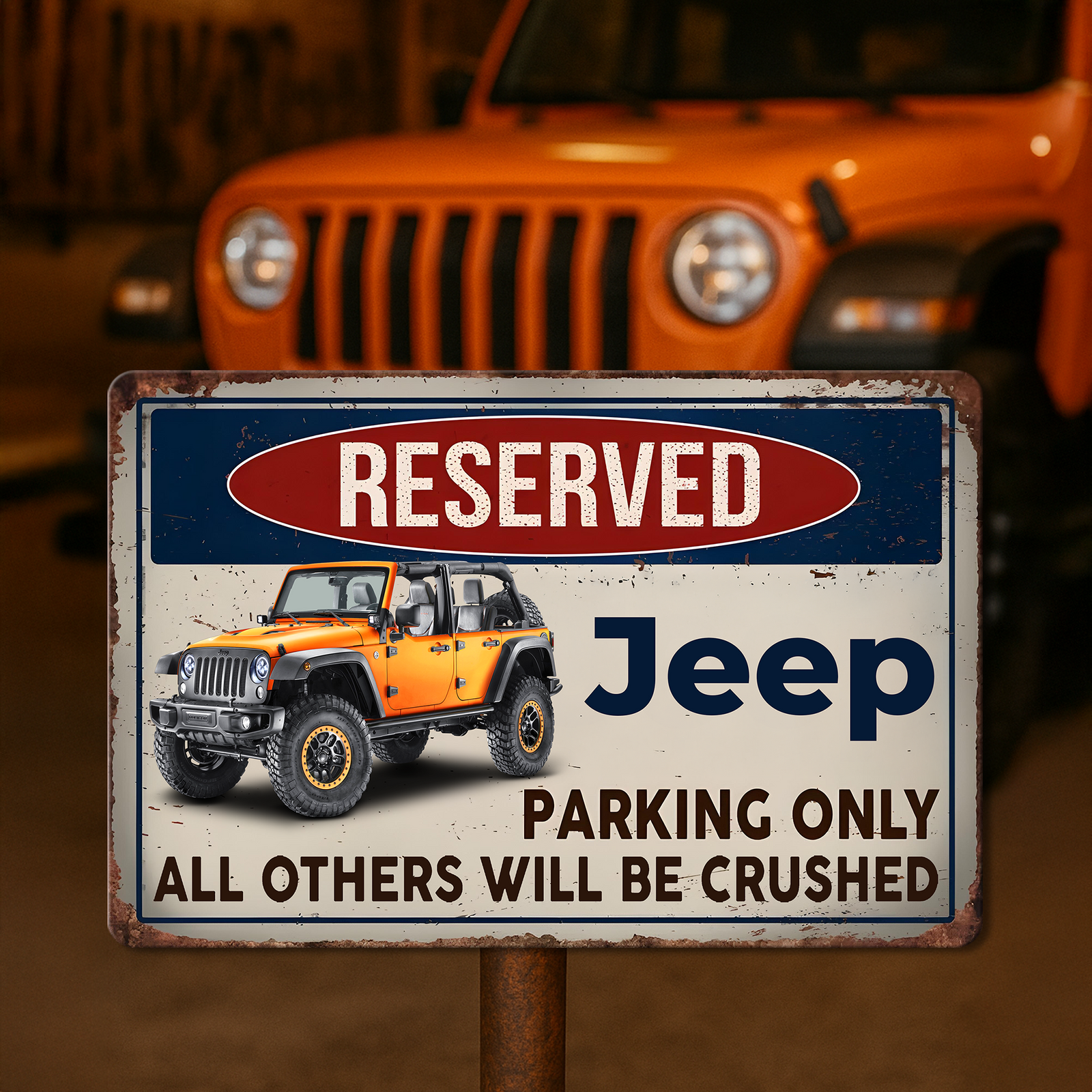 Custom Photo Reserved Parking Only All Others Will Be Crushed Car Metal Sign TH10 894237