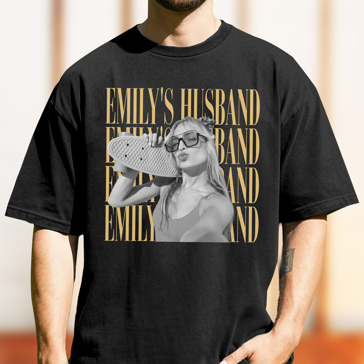 Custom Vintage Photo Wife, Husband Dark Shirt - Personalized Anniversary Gift HA75 921584