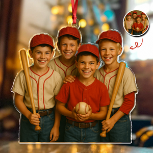 Custom Photo Baseball Kid Team Acrylic Ornament Gift For Baseball Lovers HO82 894930
