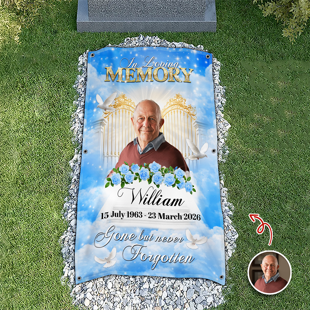 Custom Photo In Loving Memory Memorial Grave Blanket – Personalized Sympathy Gift CH07 910672