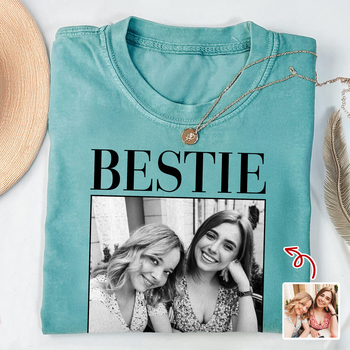 Custom Photo and Name Bestie Vintage Comfort Shirt For Best Friend LM32 895509