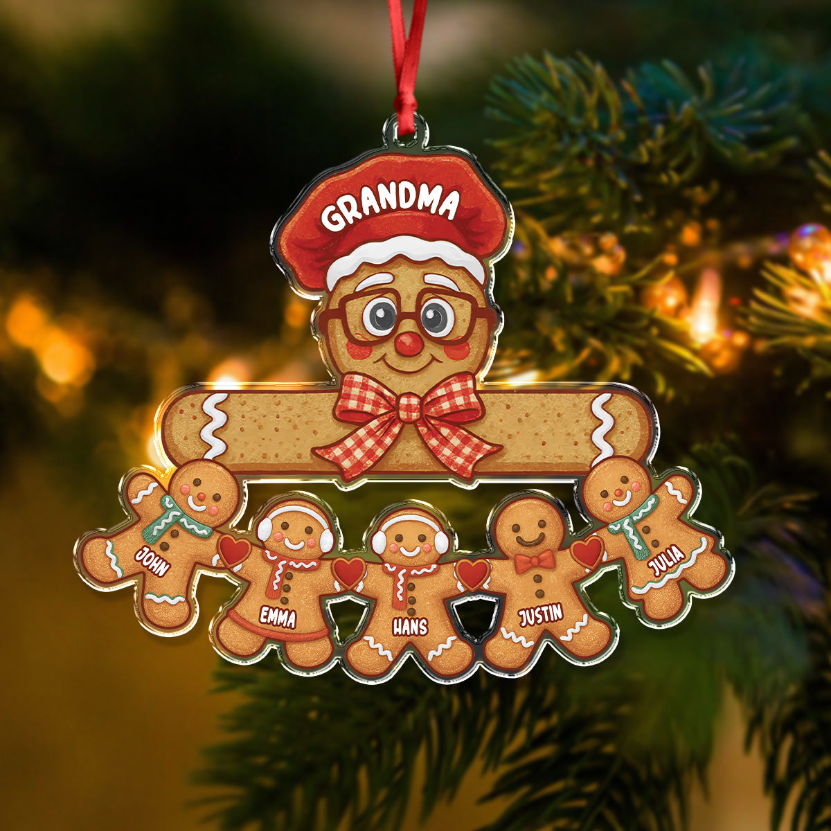 Personalized Gift Ginger With Love Grandkids Christmas Acrylic Ornament LM32 897111