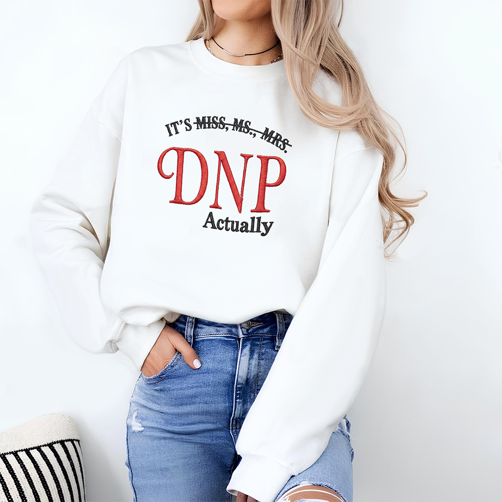 Personalized It's Dr. Actually - Funny PhD Graduation Embroidered Sweatshirt LM32 899331