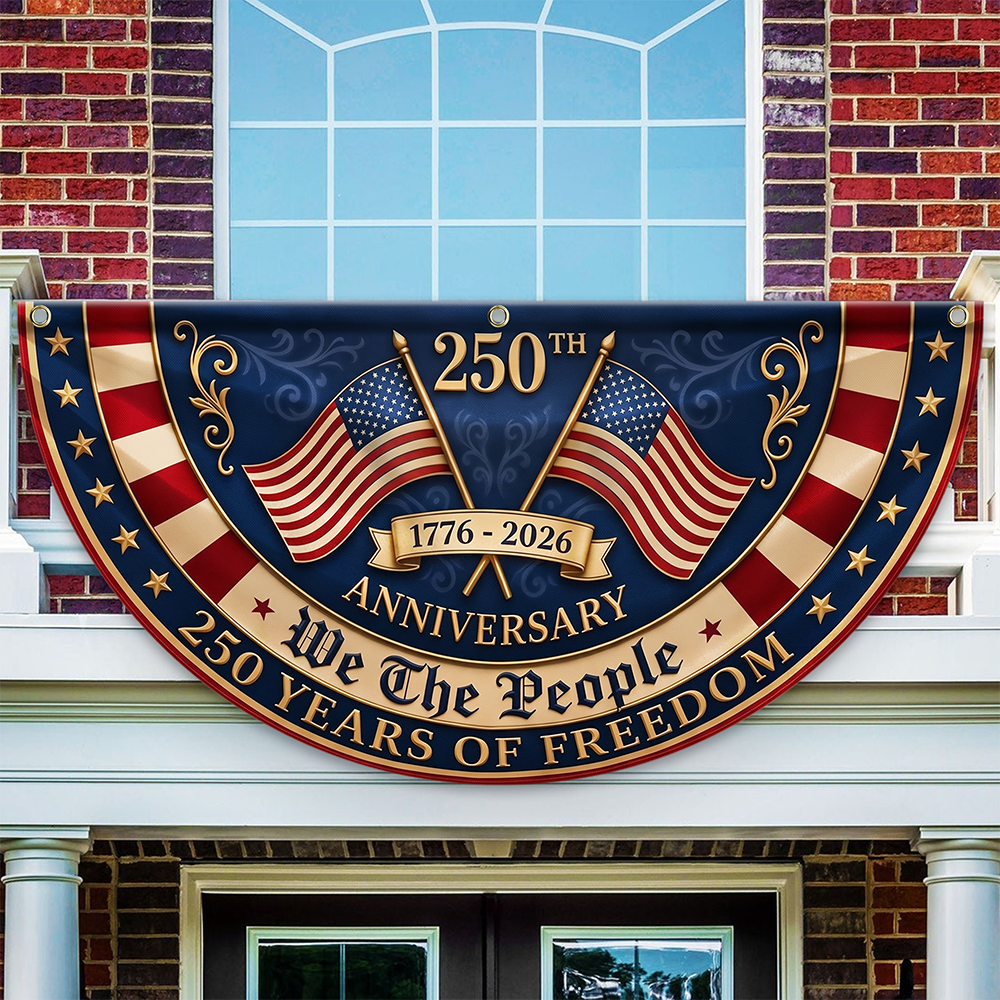 We The People US 250th Anniversary 1776–2026 Non-Pleated Fan Flag CH07 911822