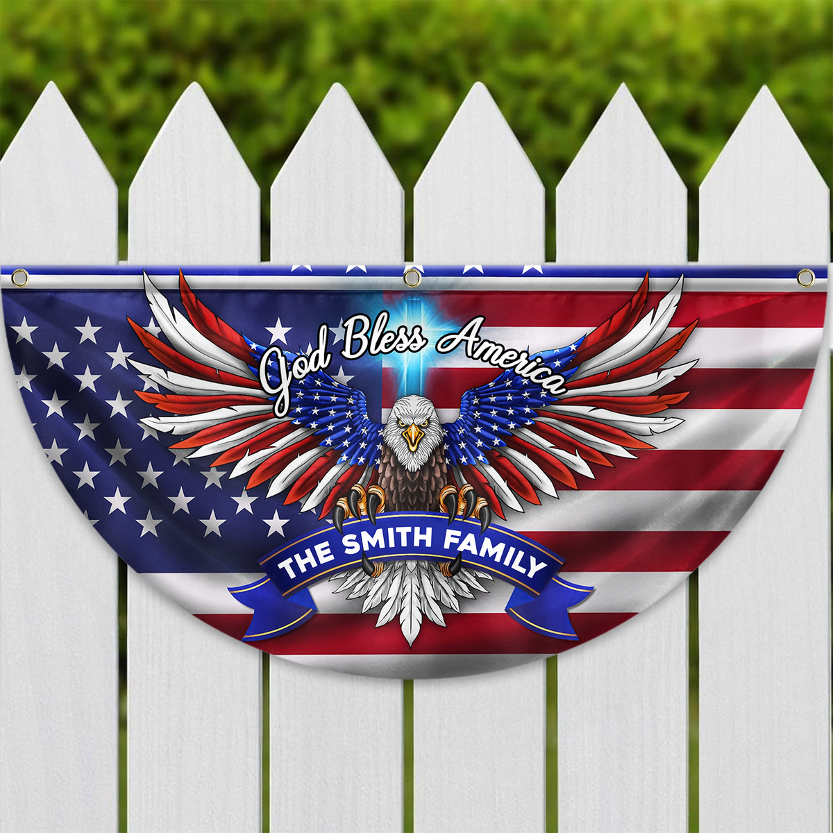Custom Family Name Faith, Family & Freedom America 250 Years Non-Pleated Fan Flag HA75 898786