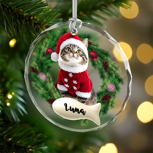 Custom Photo Cat Lovers - Personalized Glass Ornament CH07 899700