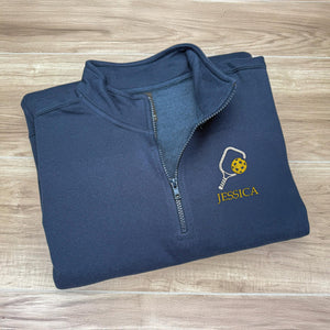 Personalized Name Pickleball Player Embroidered Quarter Zip Sweater HA75 898624