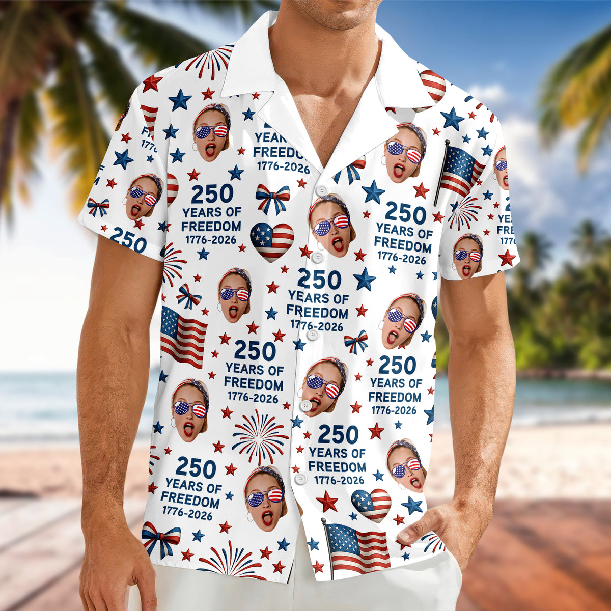 Custom Funny Face 250 Years Of Freedom 1776-2026 Hawaii shirt HO82 901702