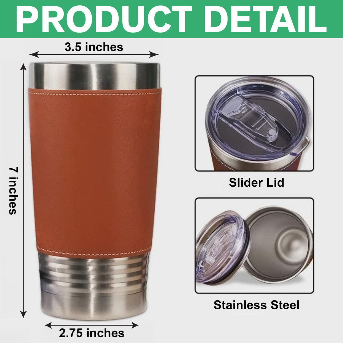 Dear Dad, Thanks For Picking Up My Poop & Stuff Personalized Leather Tumbler CH07 896128