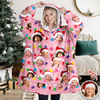 Custom Photo With Colorful Christmas Lights Hoodie Blanket For Family HA75 898290