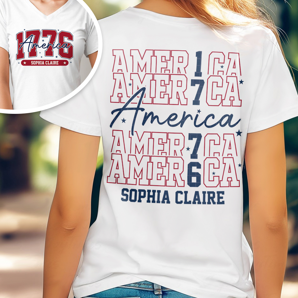 Custom Name America 1776 Front And Back Shirt TH10 898927