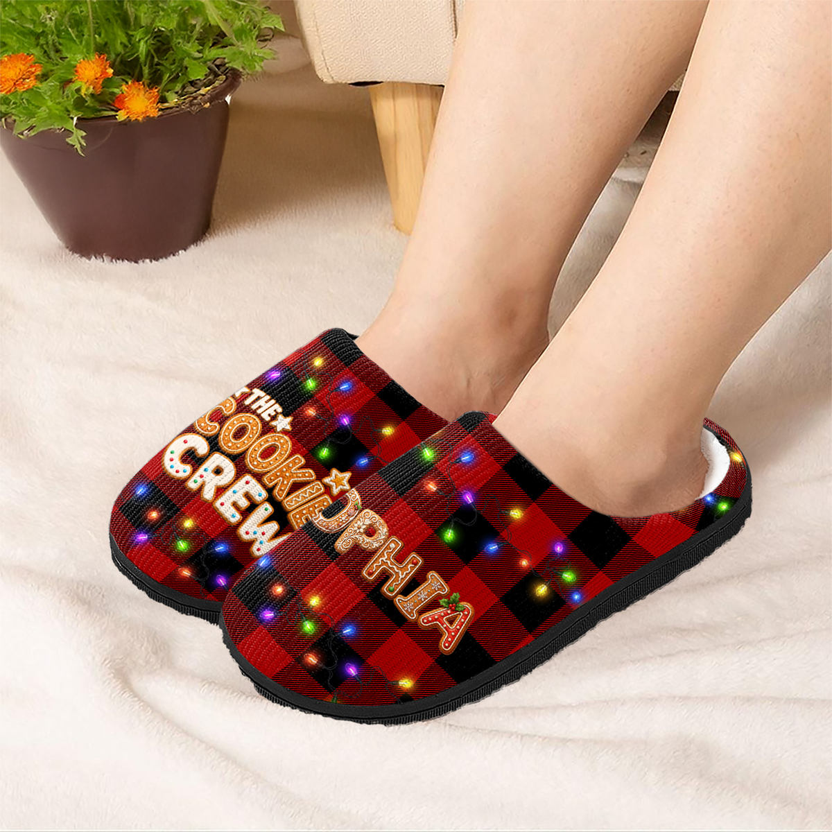 Personalized Custom Name The Cookie Crew Christmas Slippers TH10 171223