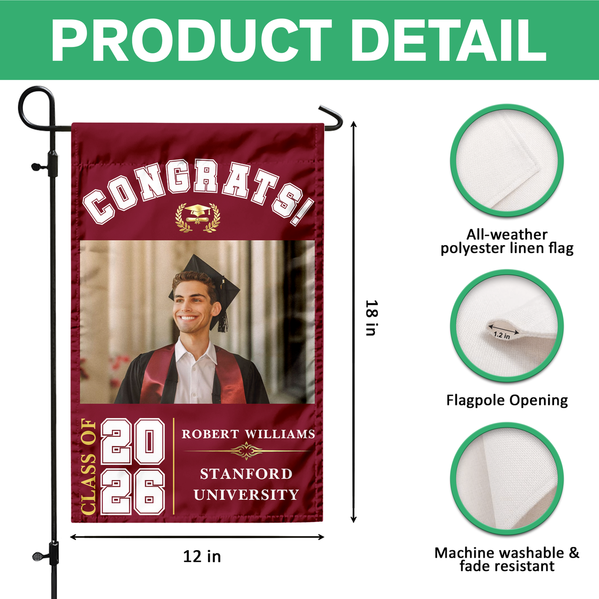 Personalized Congrats Class Of 2026 Garden Flag TH10 169171