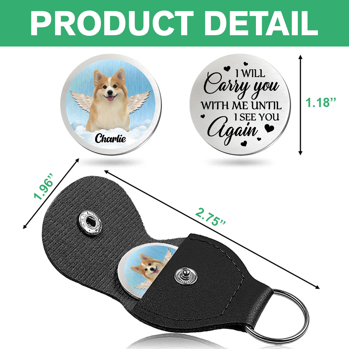 Custom Photo I Will Carry You With Me Until I See You Again Memorial Pocket Hug HA75 897980