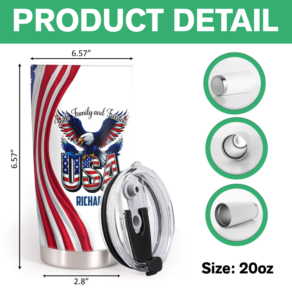 Personalized USA 250th Anniversary 1776-2026 Fat Tumbler HA75 921026