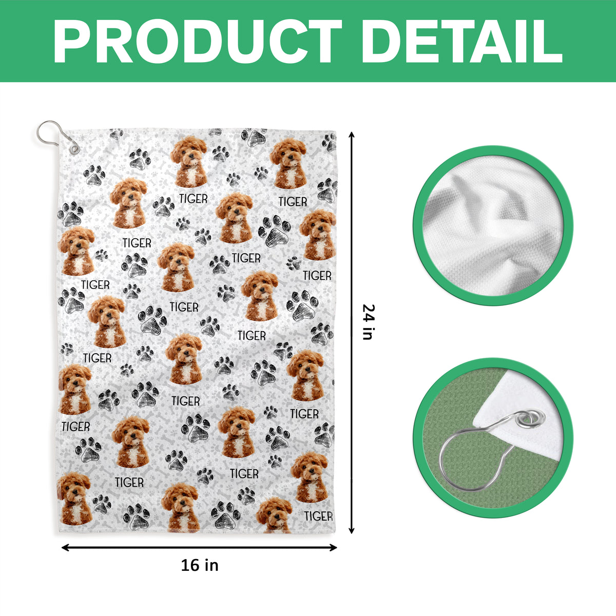 Custom Dog Cat Paw Pattern Golf Towel Gift For Dog Cat Lovers HA75 892564