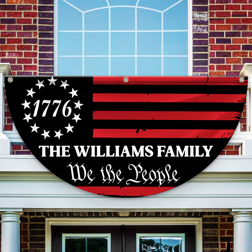 Custom Family Name We The People America Non-Pleated Fan Flag TH10 898537