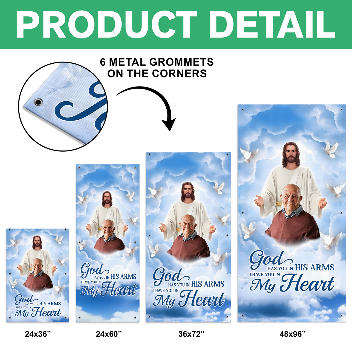 Custom Photo God Has You in His Arms Memorial Grave Blanket HA75 892788