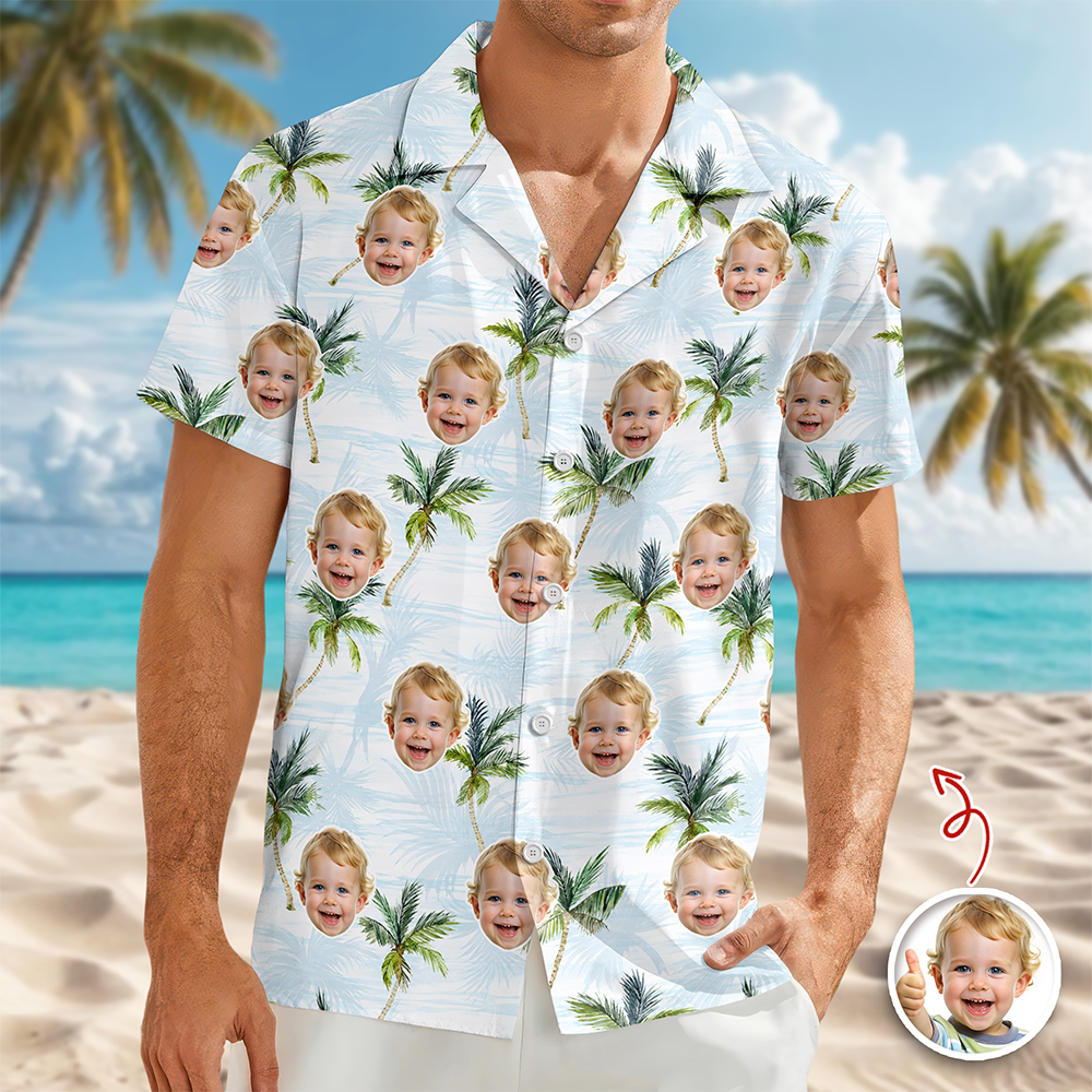 Custom Face Photo Tropical Hawaiian Shirt Summer Vacation Gift CH07 911436