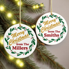 Custom Family Name Merry Christmas Ceramic Ornament TH10 171531