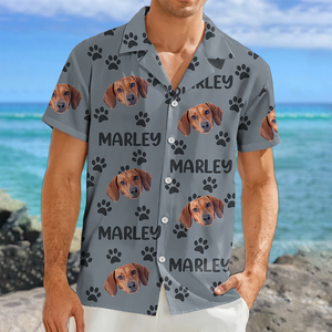 Custom Photo Funny Pet Face Pattern Dog Cat Family Hawaii Shirt HA75 892312