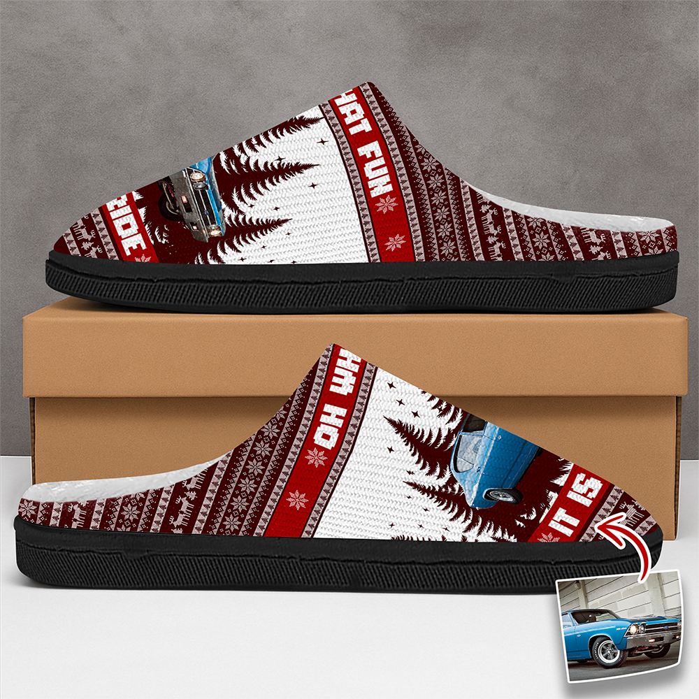 Custom Car Photo Oh What Fun It Is To Ride For Men Slippers Gift For Car Lovers HA75 898142