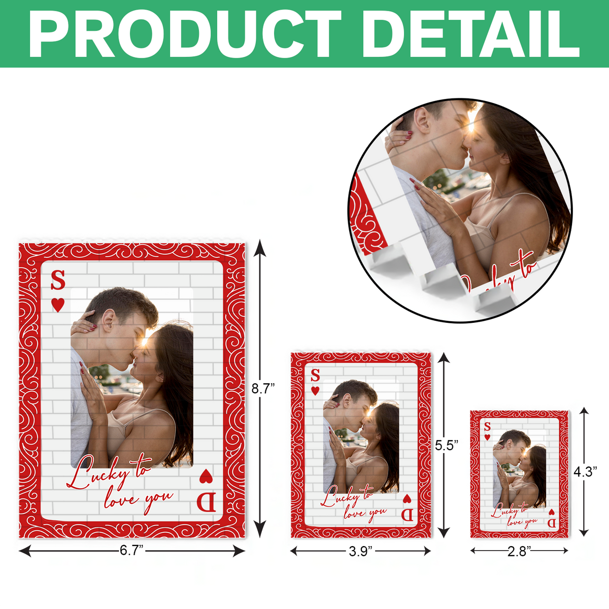 Custom Couples Photo King And Queen Lucky To Love You Building Brick Block TH10 170335