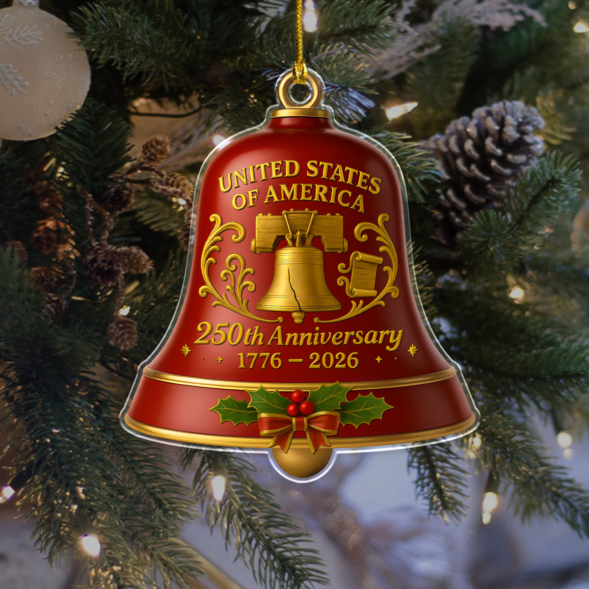 USA 250th Anniversary Acrylic Ornament Patriotic Holidays Gift CH07 896884