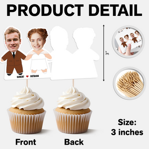 Custom Photo Face Wedding Couple Decoration Cupcake Toppers HA75 892222