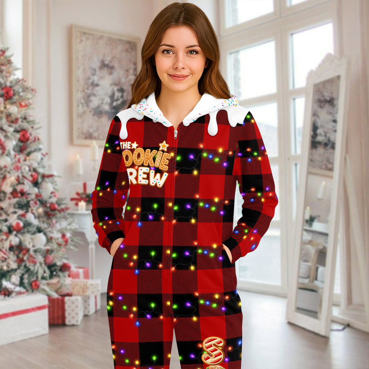 Custom Name The Cookie Crew Gingerbread Letter Onesie Pajamas TH10 171241