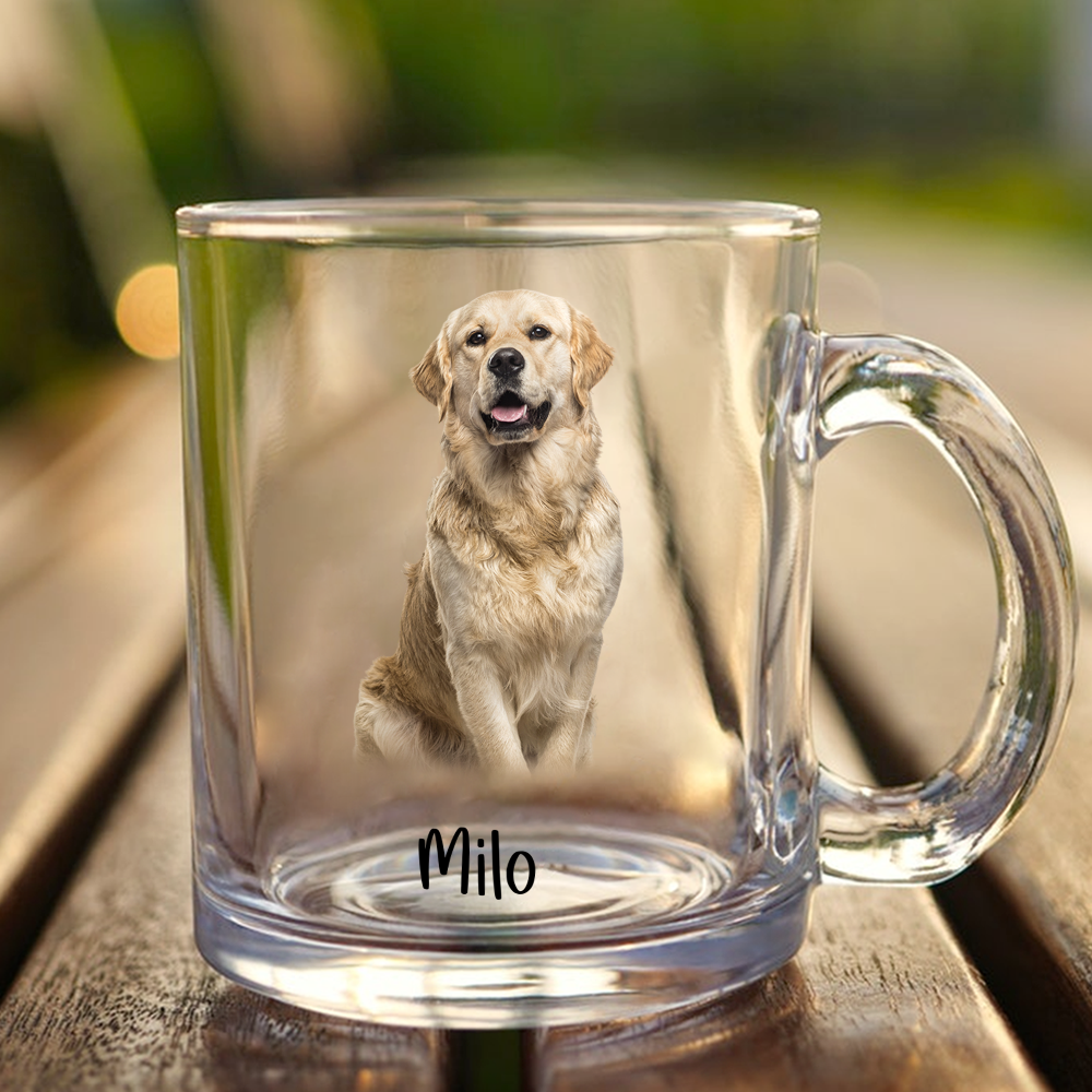Custom Puppy Photo Glass Mug For Dog Lovers CH07 895368