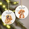 Custom Dog Photo & Name Merry Christmas Ceramic Ornament LM32 670363