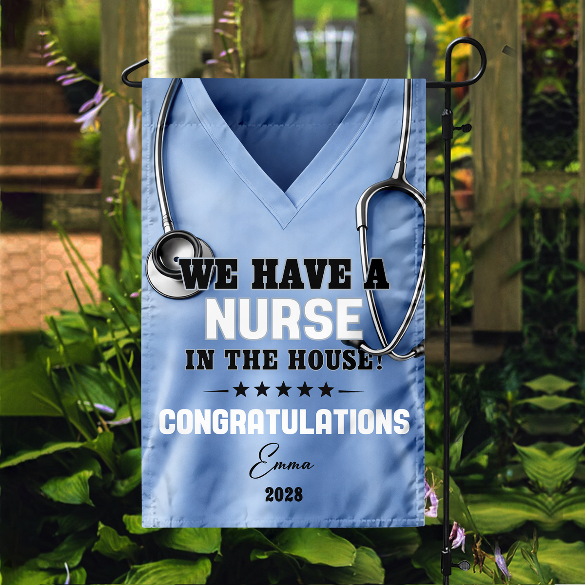 Custom Name We Have A Nurse In The House Graduation Garden Flag TH10 169029