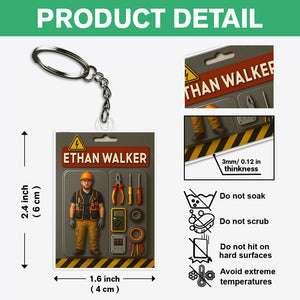 Custom Photo Mechanic Dad Figure Acrylic Keychain Gift For Dad HO82 894222