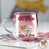 Custom Photo Dog Mom Cat Mom Pink Gradient Glass Mug - Gift For Dog Cat Mom, Mother's Day HO82 901768