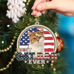 Custom Photo Best Cat Mom Cat Dad Wood Ornament LM32 895921